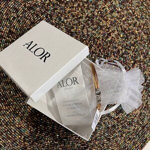 ALOR Yellow - Double-Row, Stainless Steel, Cable Bracelet - NWT